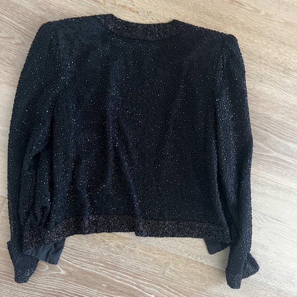 Vintage Black Sequin Jacket | Size Small - Picture 5 of 5